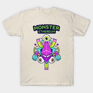 Doodle Ethereum Design Monster Illustration T-Shirt